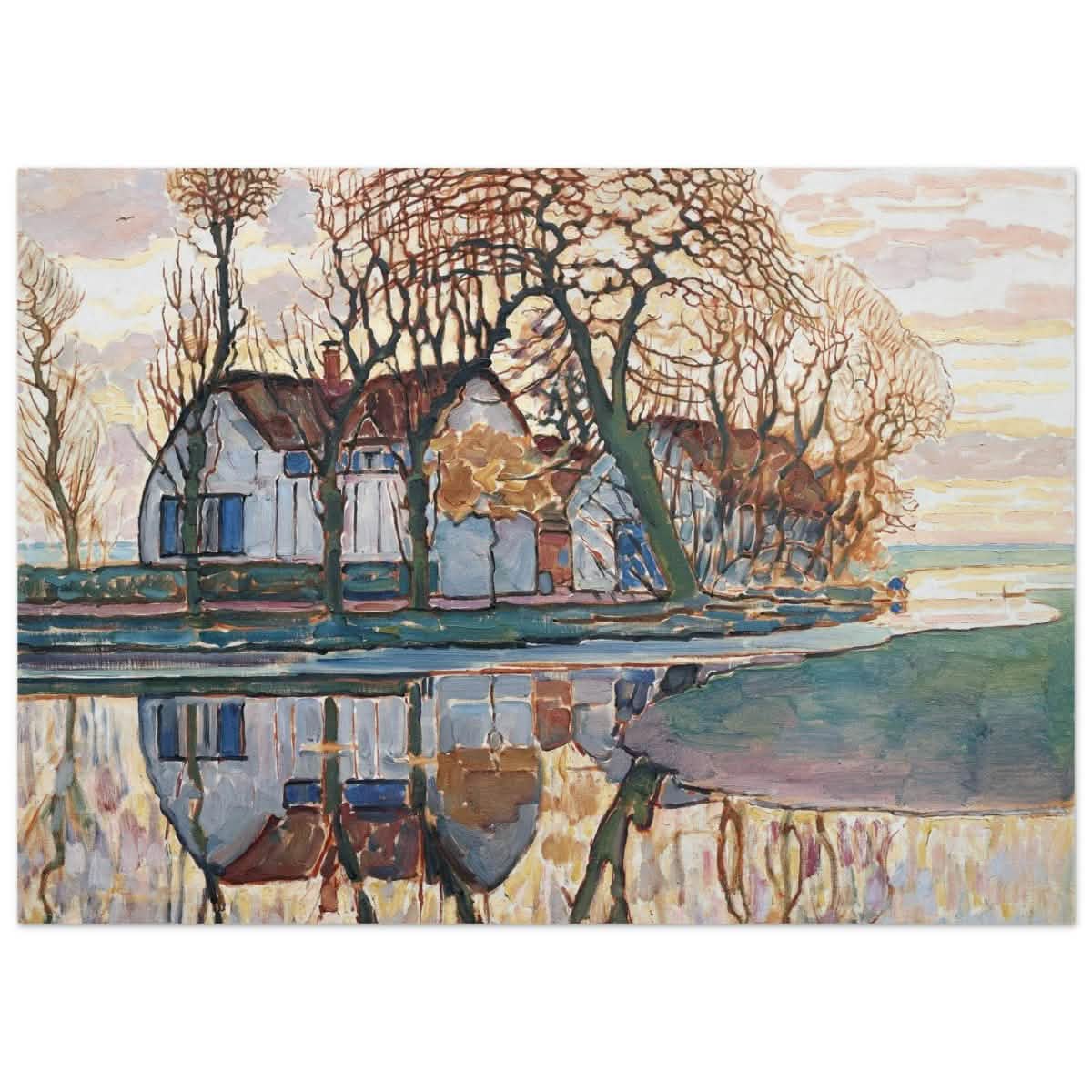 Farm near Duivendrecht by Piet Mondrian | Vintage wall art print - Aluminum Print - 50x70 cm / 20x28″ -