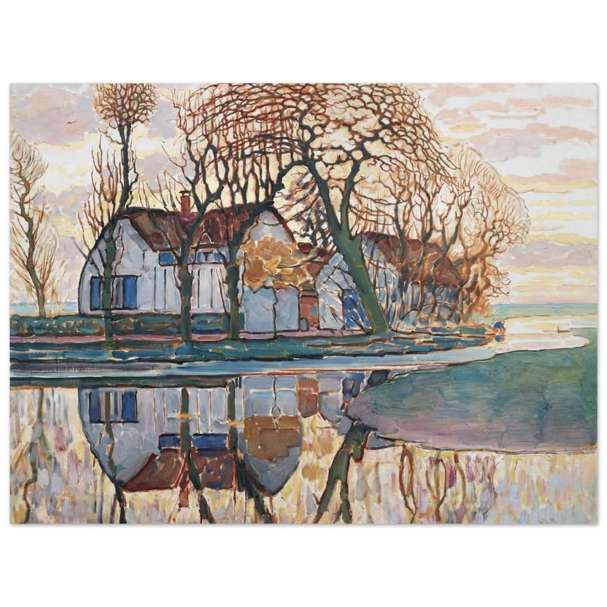 Farm near Duivendrecht by Piet Mondrian | Vintage wall art print - Aluminum Print - 30x40 cm / 12x16″ -