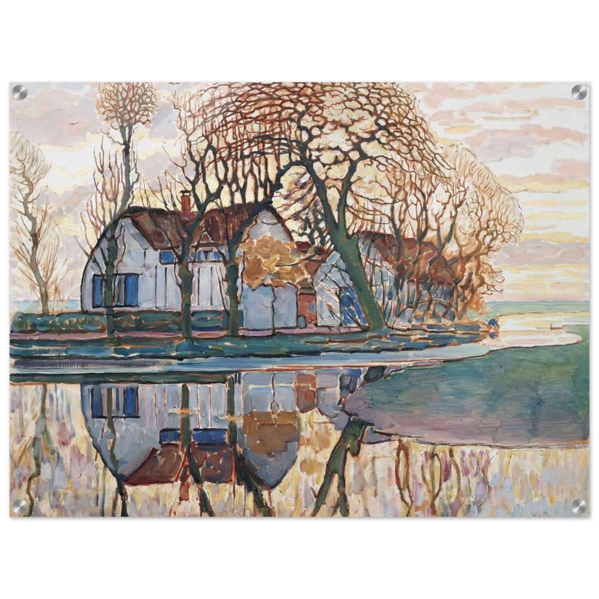 Farm near Duivendrecht by Piet Mondrian | Vintage wall art print - Acrylic Print - 60x80 cm / 24x32″ -