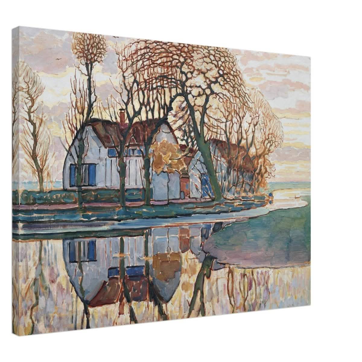 Farm near Duivendrecht by Piet Mondrian | Vintage wall art print - Canvas - 60x80 cm / 24x32″ -