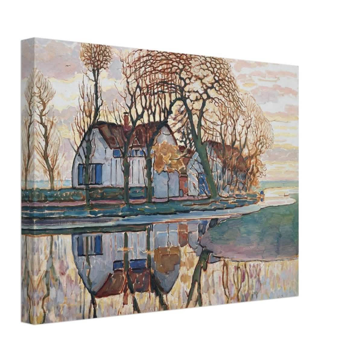 Farm near Duivendrecht by Piet Mondrian | Vintage wall art print - Canvas - 30x40 cm / 12x16″ -