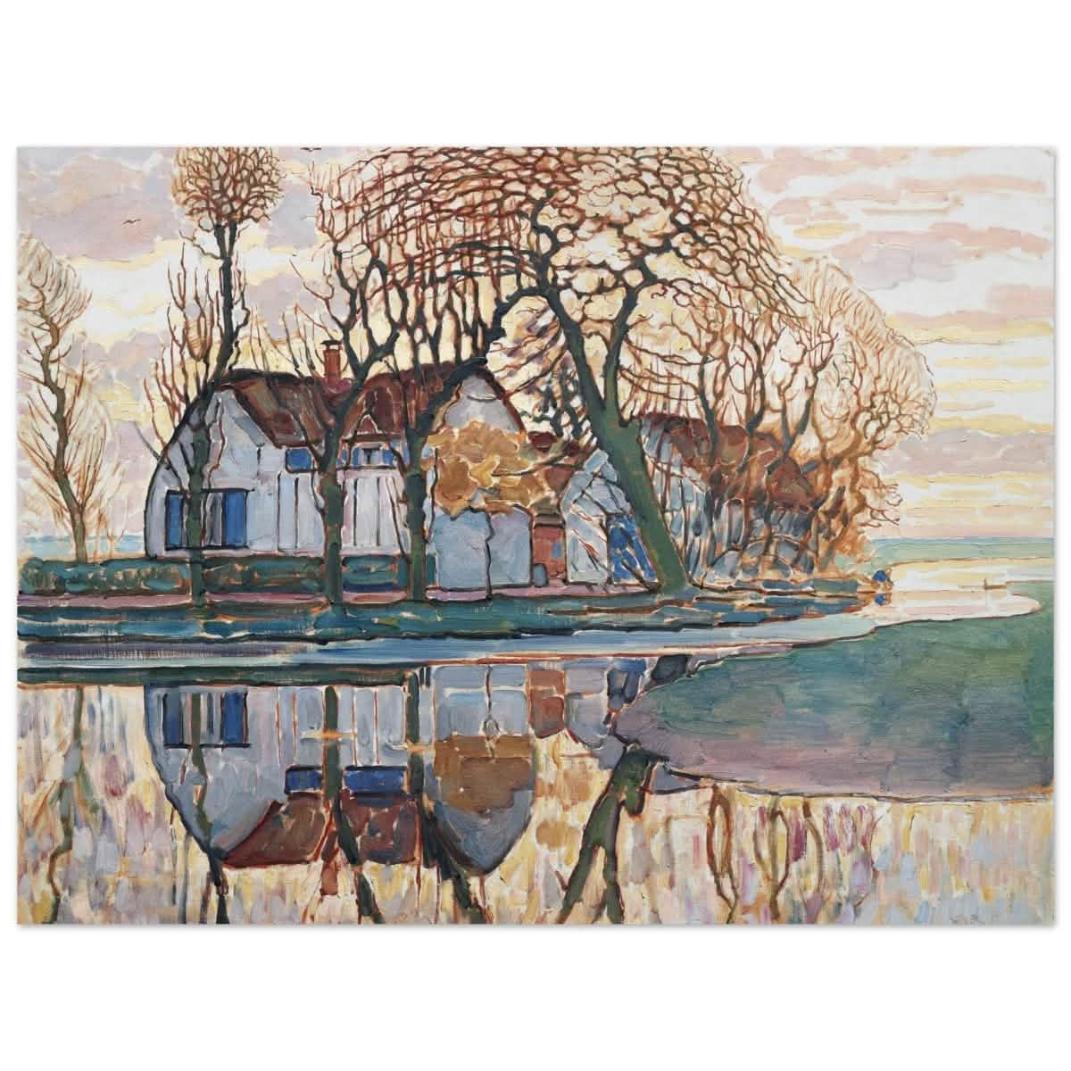 Farm near Duivendrecht by Piet Mondrian | Vintage wall art print - Aluminum Print - 60x80 cm / 24x32″ -