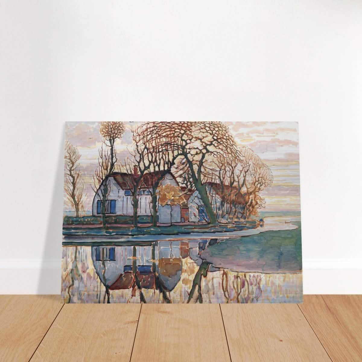 Farm near Duivendrecht by Piet Mondrian | Vintage wall art print - Brushed Aluminum Print - 60x80 cm / 24x32″ -