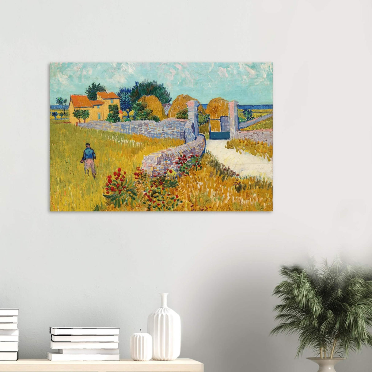 Farmhouse in Provence by Vincent van Gogh 1888 | Vintage wall art print - Wood Prints - 60x90 cm / 24x36″ - 10 mm