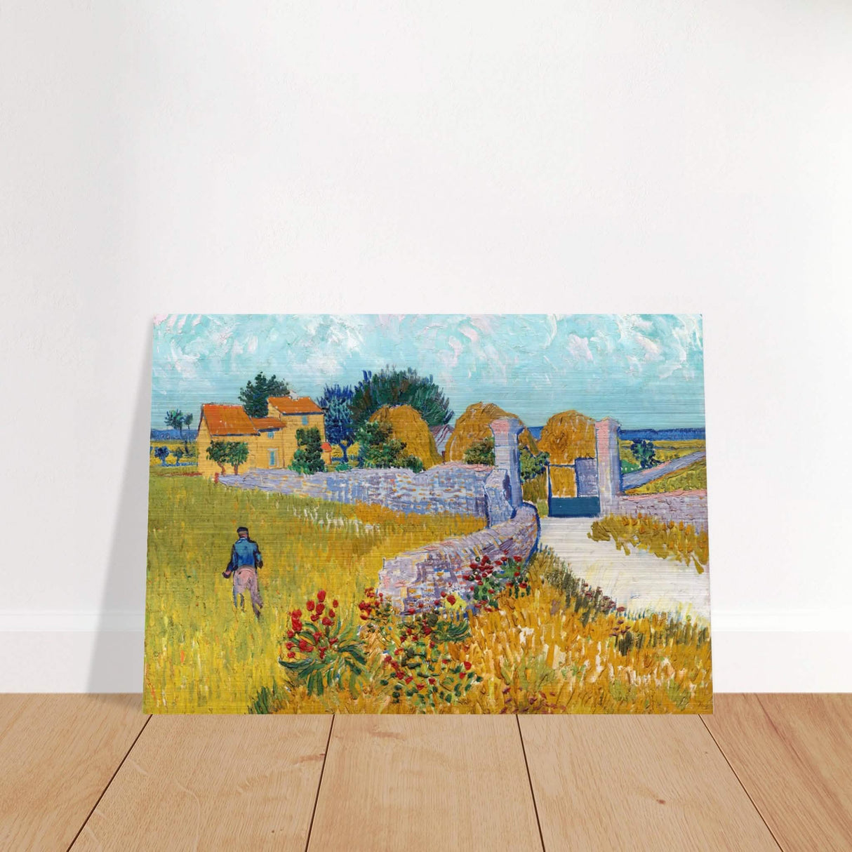 Farmhouse in Provence by Vincent van Gogh 1888 | Vintage wall art print - Brushed Aluminum Print - 70x100 cm / 28x40″ -