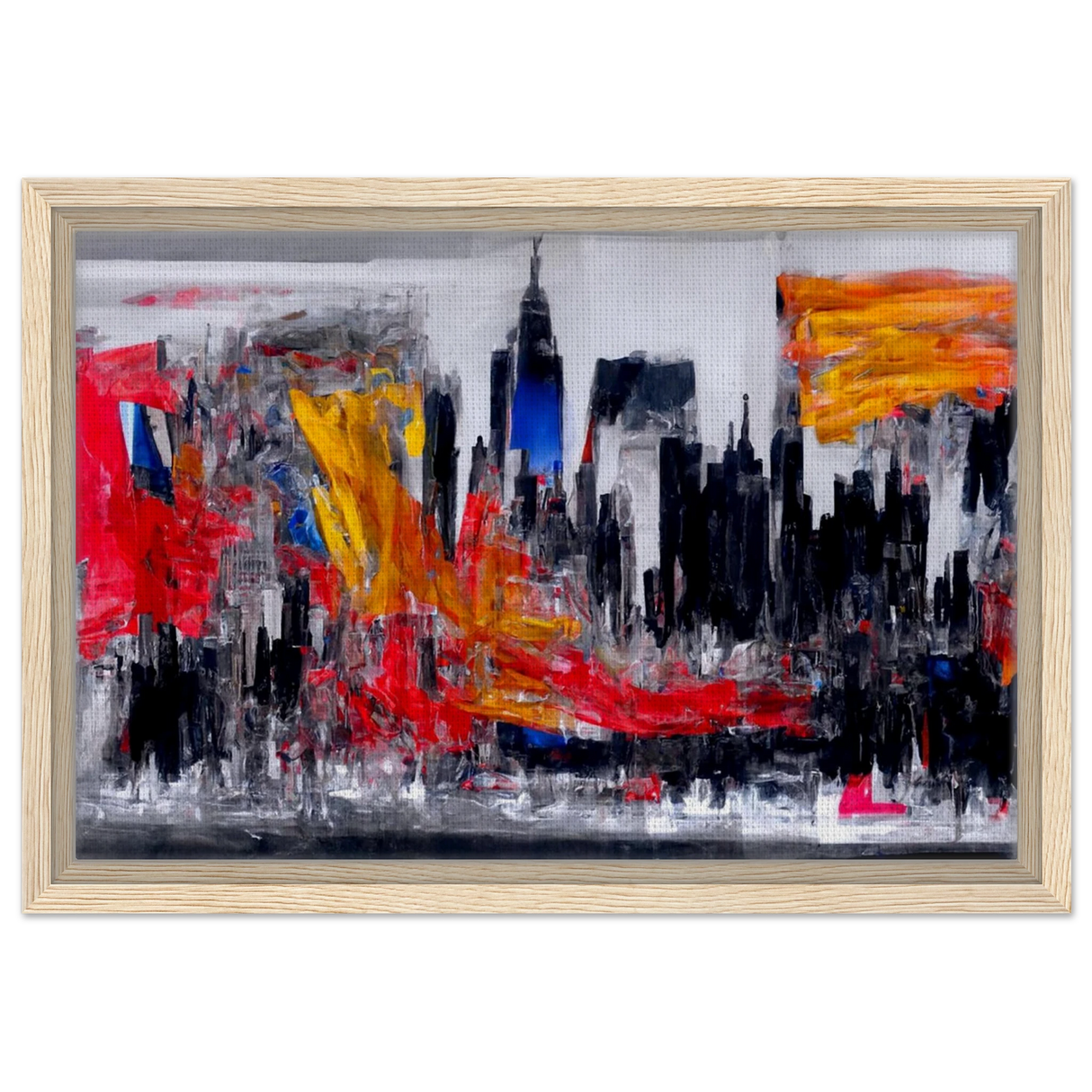 Urban Inferno – Abstract Cityscape Wall Art PrintCanvas70x100 cm / 28x40″