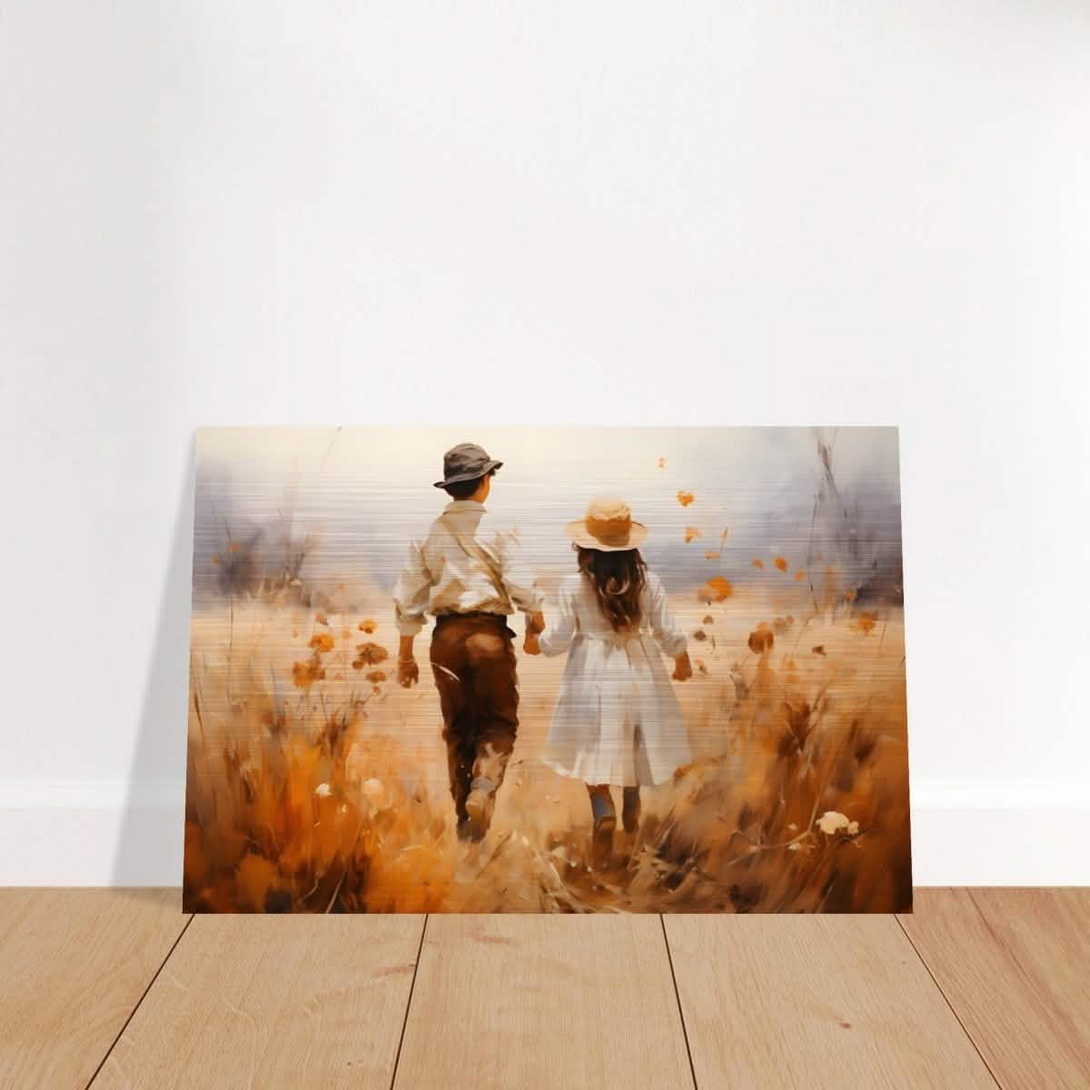 Fields of Togetherness | Impressionistic Art - Brushed Aluminum Print - 50x75 cm / 20x30″ -