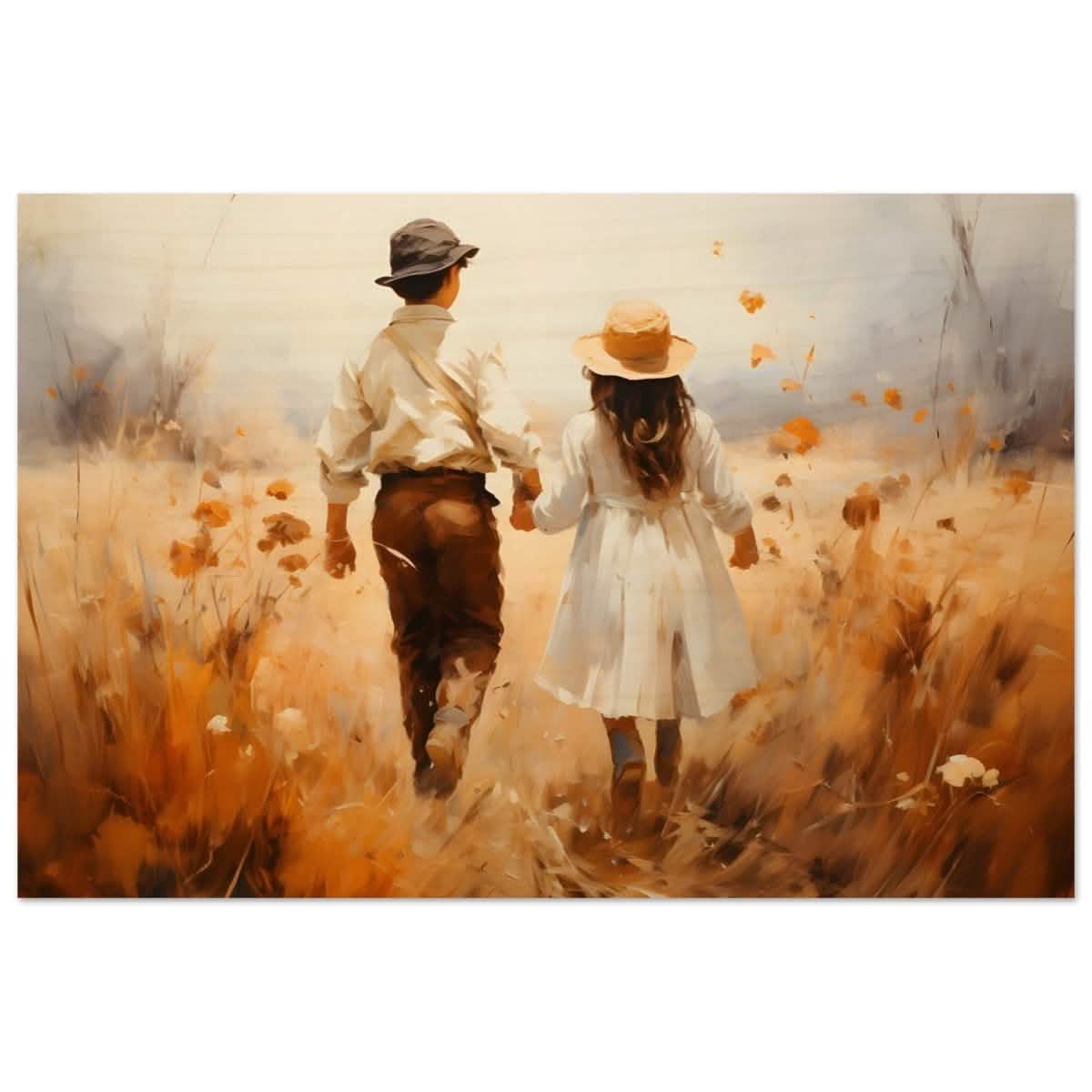 Fields of Togetherness | Impressionistic Art - Wood Prints - 60x90 cm / 24x36″ -