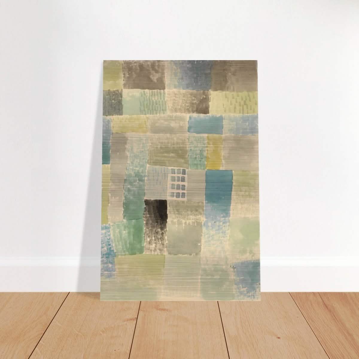 First House of a Settlement by Paul Klee 1926 | Vintage wall art print - Brushed Aluminum Print - 30x45 cm / 12x18″ -