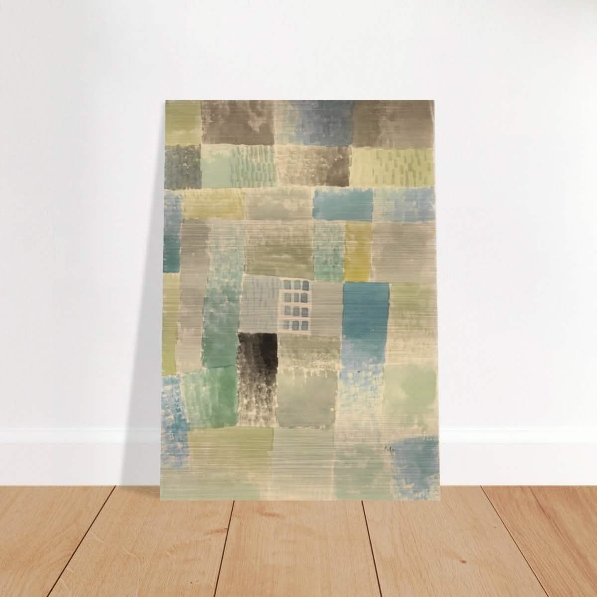 First House of a Settlement by Paul Klee 1926 | Vintage wall art print - Brushed Aluminum Print - 70x100 cm / 28x40″ -