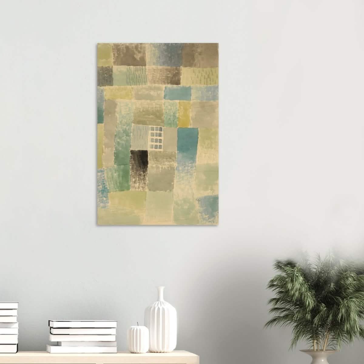 First House of a Settlement by Paul Klee 1926 | Vintage wall art print - Wood Prints - 70x100 cm / 28x40″ - 10 mm