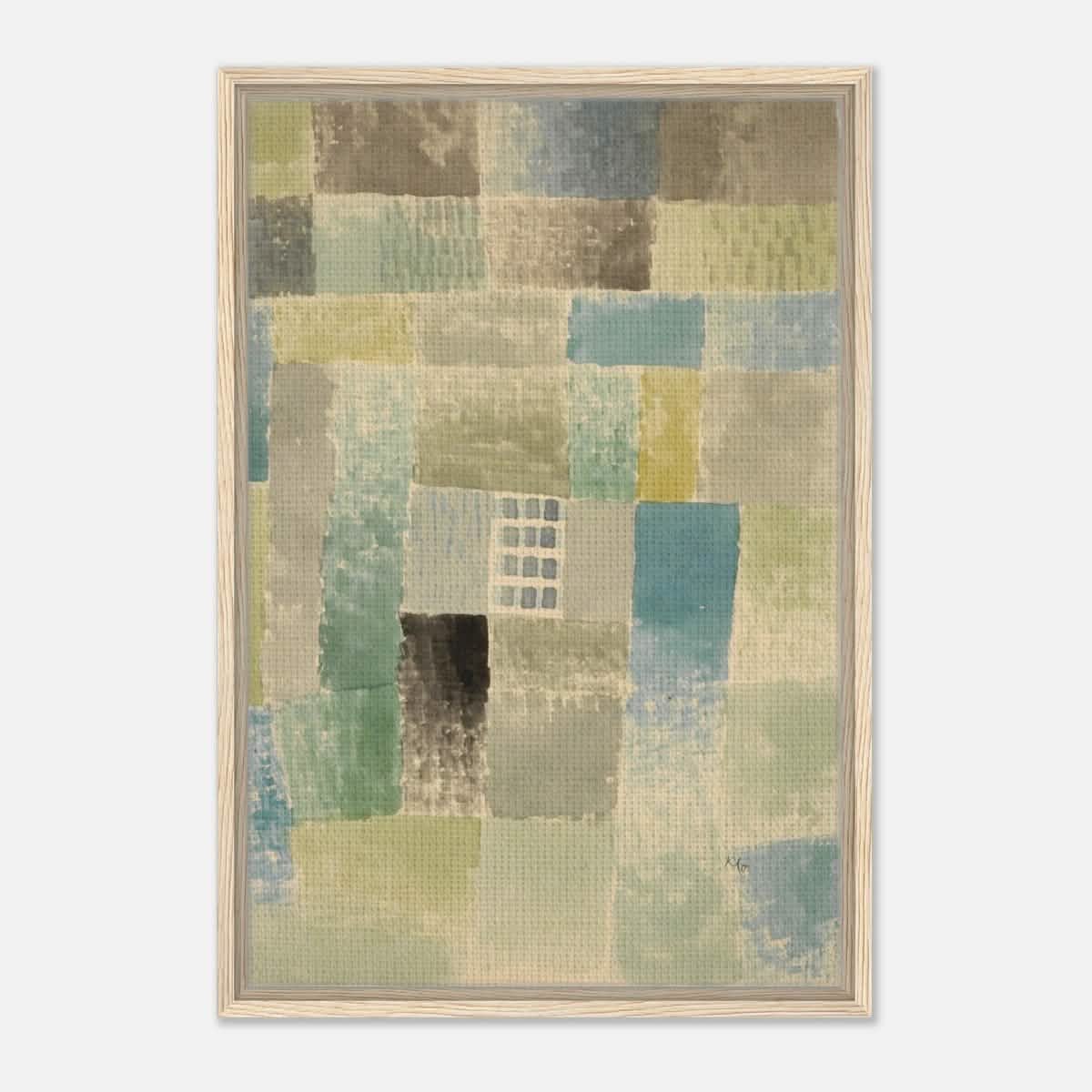 First House of a Settlement by Paul Klee 1926 | Vintage wall art print - Framed Canvas - 50x75 cm / 20x30″ - Wood frame
