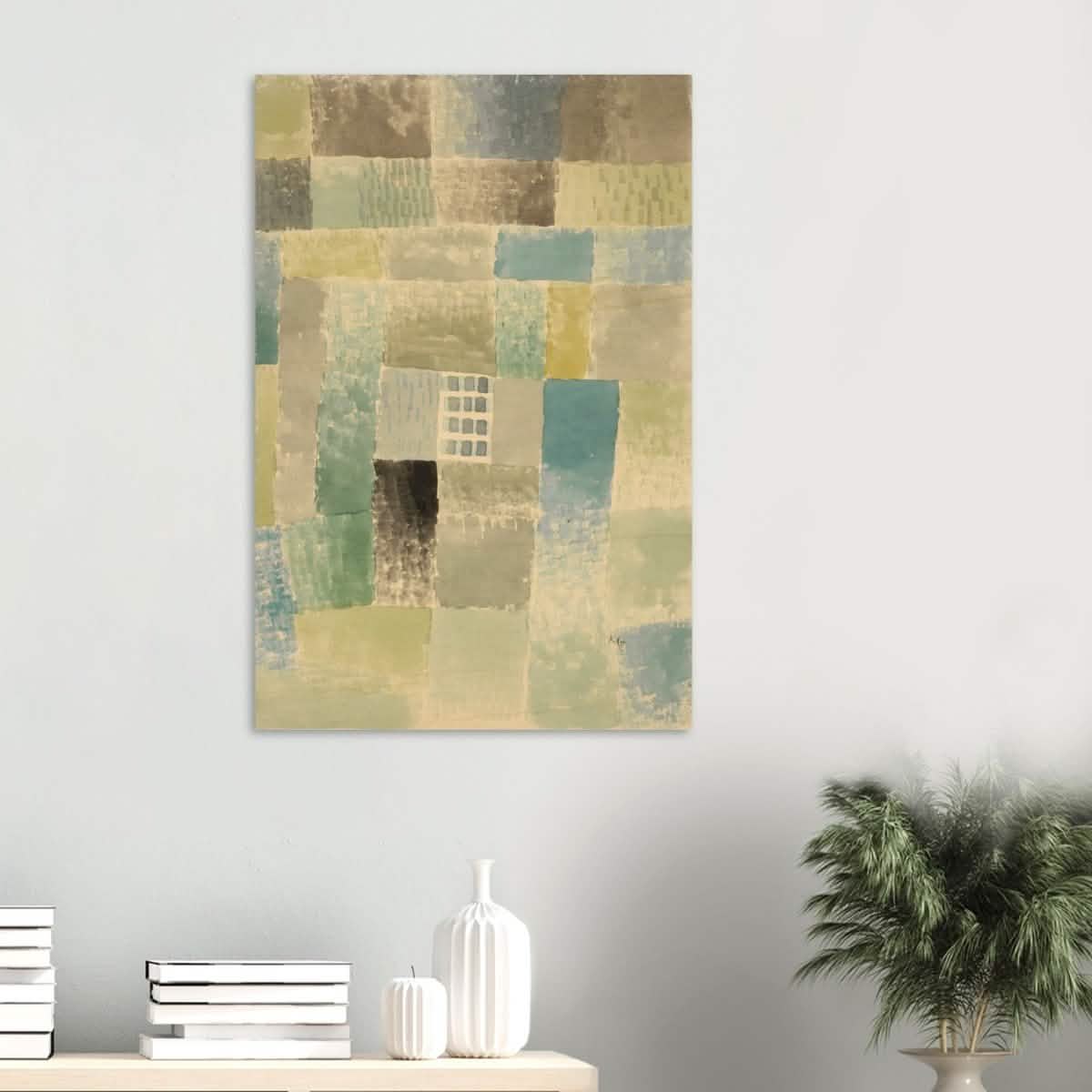First House of a Settlement by Paul Klee 1926 | Vintage wall art print - Wood Prints - 70x100 cm / 28x40″ - 10 mm