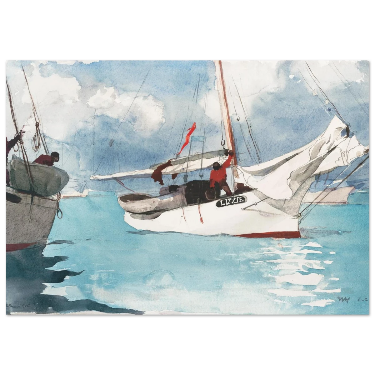 "Fishing Boats, Key West" – Nautical Wall Art Print by Winslow Homer - Fine Art Poster - 70x100 cm / 28x40″ -