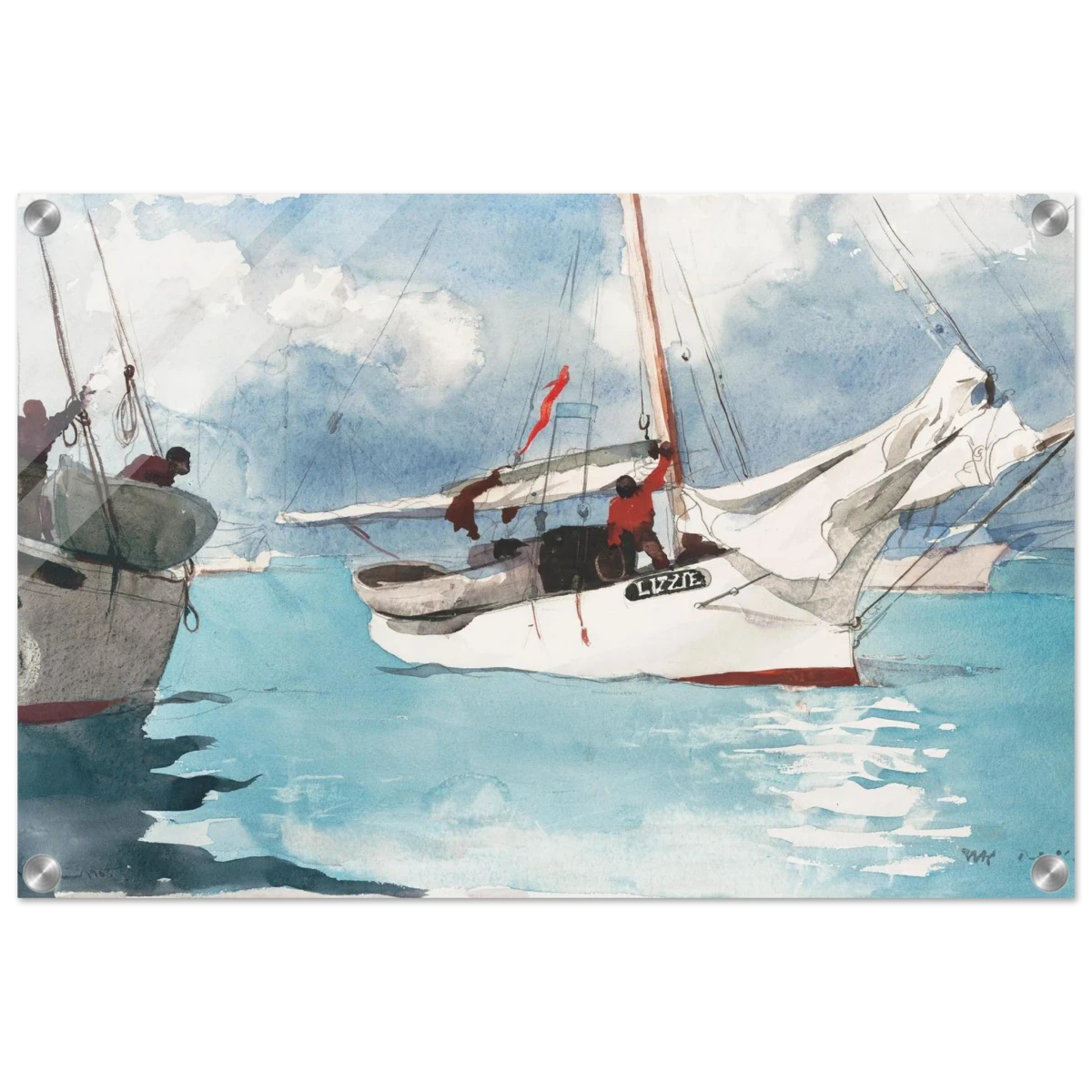 "Fishing Boats, Key West" – Nautical Wall Art Print by Winslow Homer - Acrylic Print - 40x60 cm / 16x24″ -