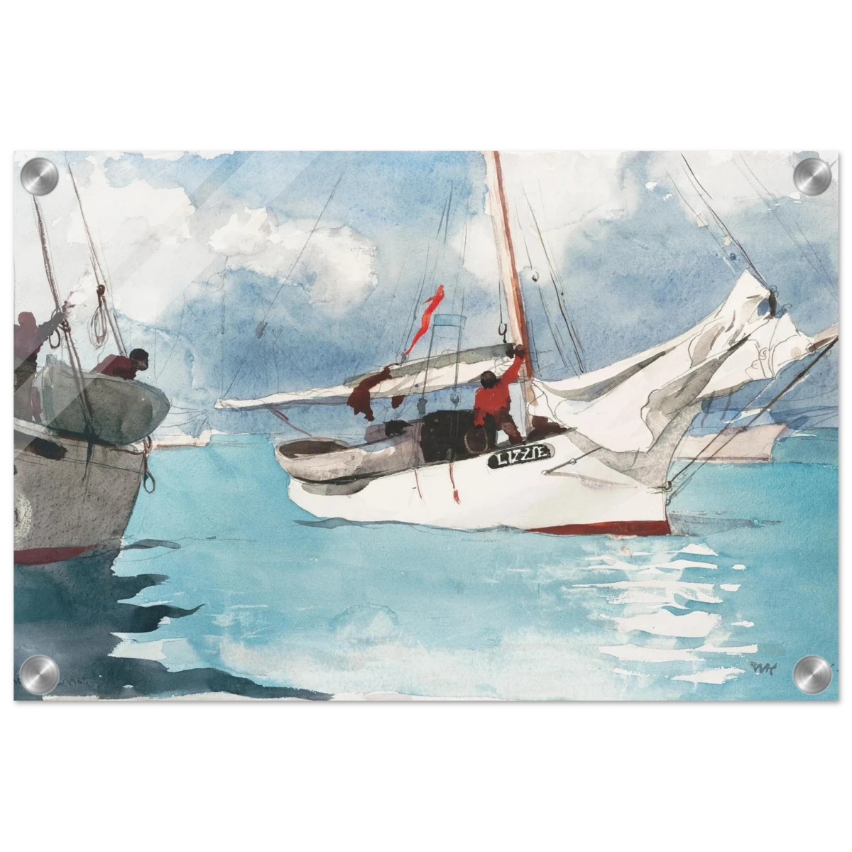 "Fishing Boats, Key West" – Nautical Wall Art Print by Winslow Homer - Acrylic Print - 30x45 cm / 12x18″ -
