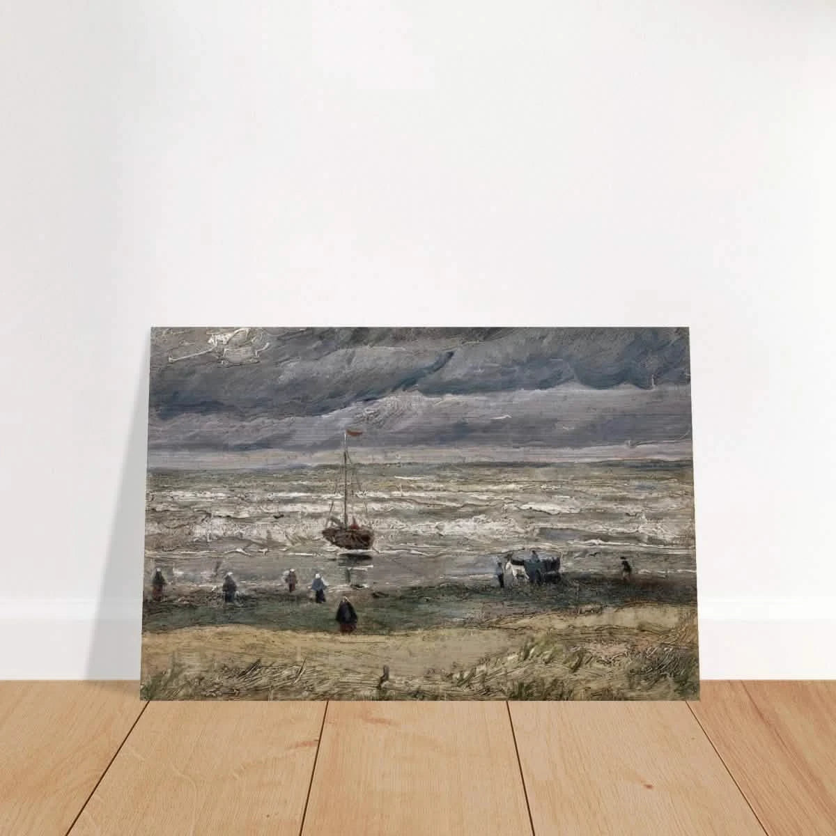 Fishing Boats on the Beach at Scheveningen – Vincent van Gogh Nautical Wall Art Print - Brushed Aluminum Print - 20x30 cm / 8x12″ -