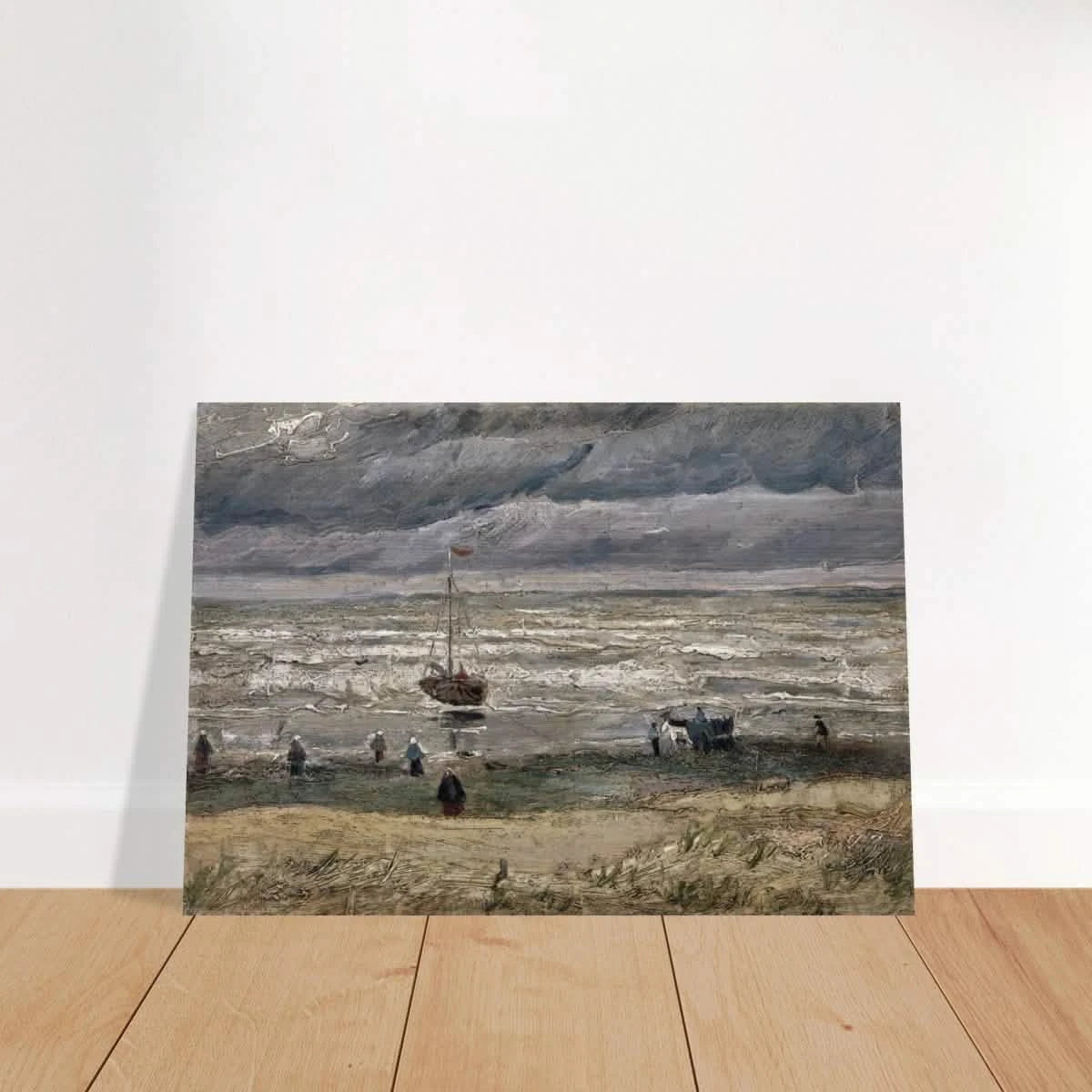 Fishing Boats on the Beach at Scheveningen – Vincent van Gogh Nautical Wall Art Print - Brushed Aluminum Print - 70x100 cm / 28x40″ -