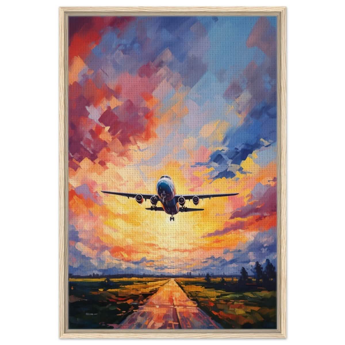 Flight into Radiance | Travel collection wall art print - Framed Canvas - 30x45 cm / 12x18″ - Wood frame