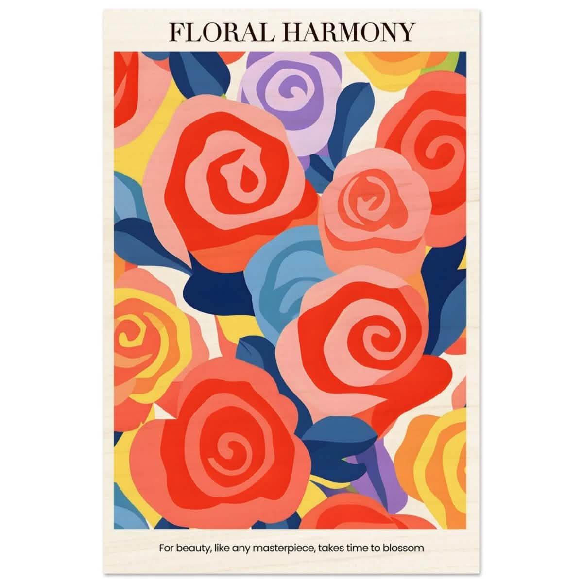 Floral Harmony - Wood Prints - 30x45 cm / 12x18″ -