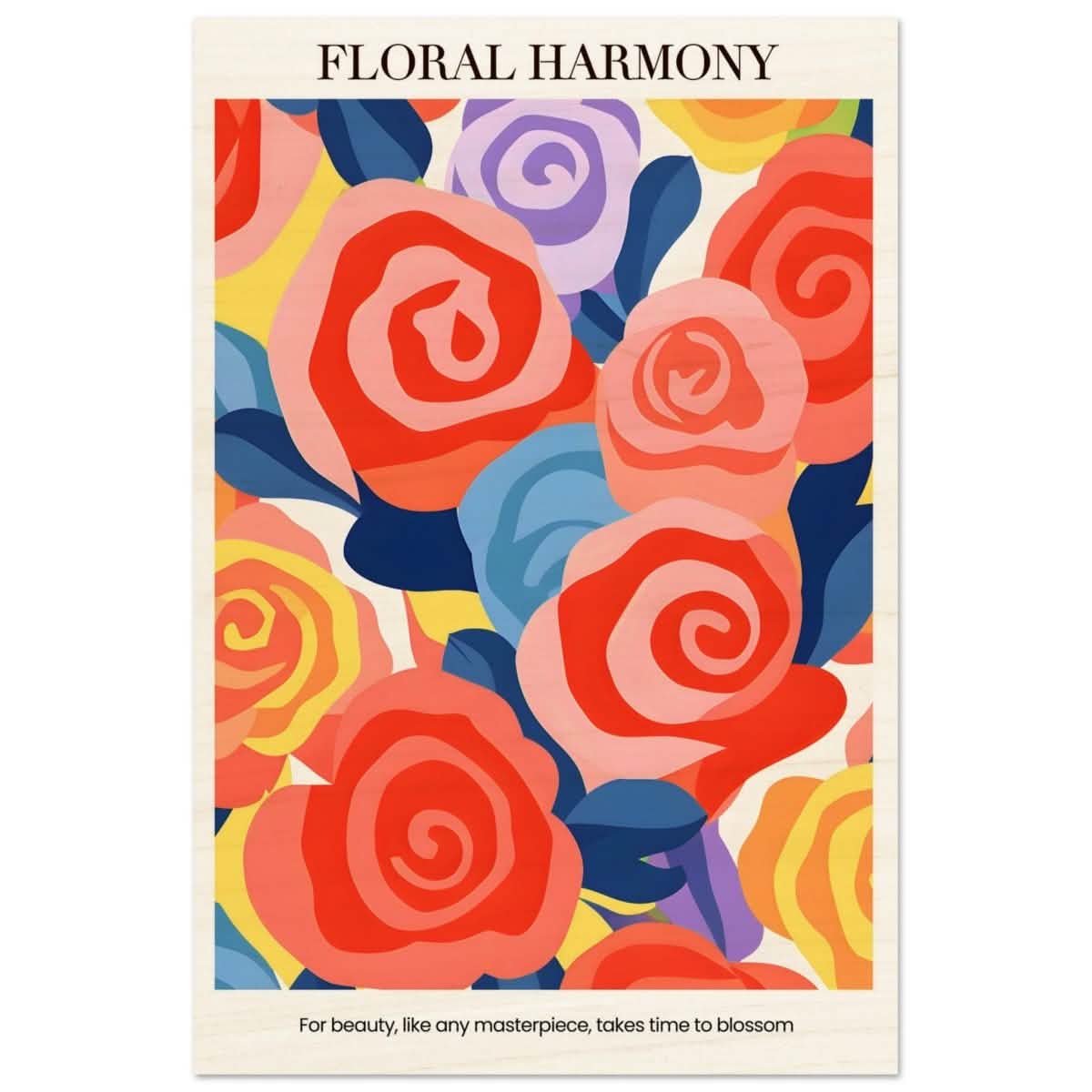 Floral Harmony - Wood Prints - 40x60 cm / 16x24″ -