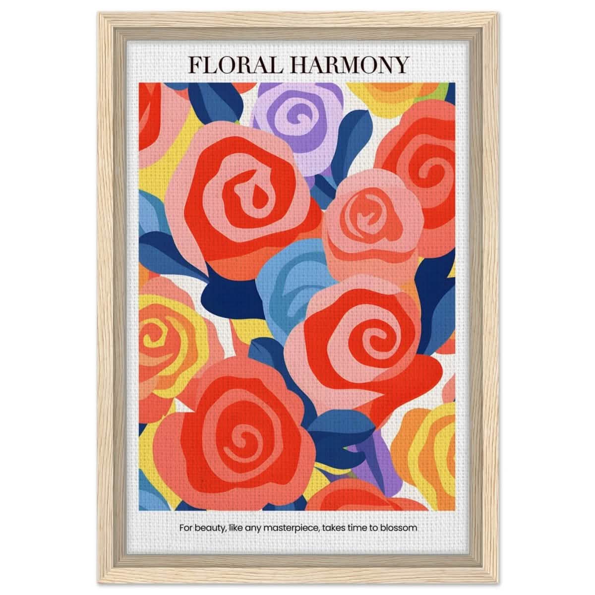 Floral Harmony - Framed Canvas - 30x45 cm / 12x18″ - Wood frame