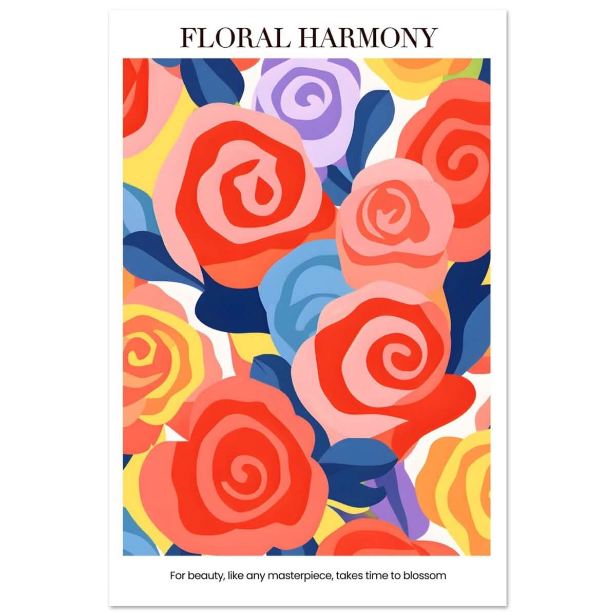 Floral Harmony - Aluminum Print - 40x60 cm / 16x24″ -
