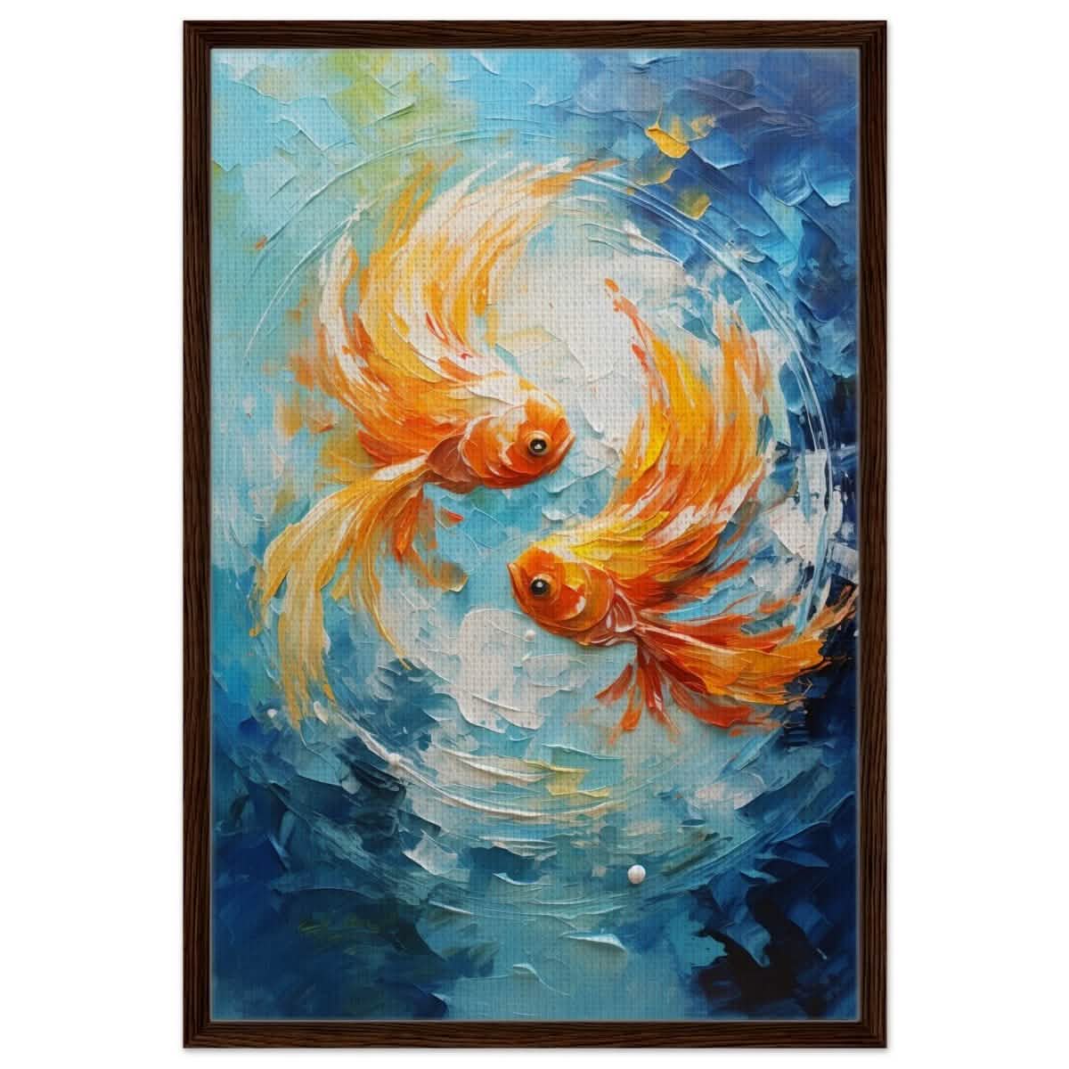Flowing Fortune | Abstract Realism wall art print - Framed Canvas - 30x45 cm / 12x18″ - Dark wood frame