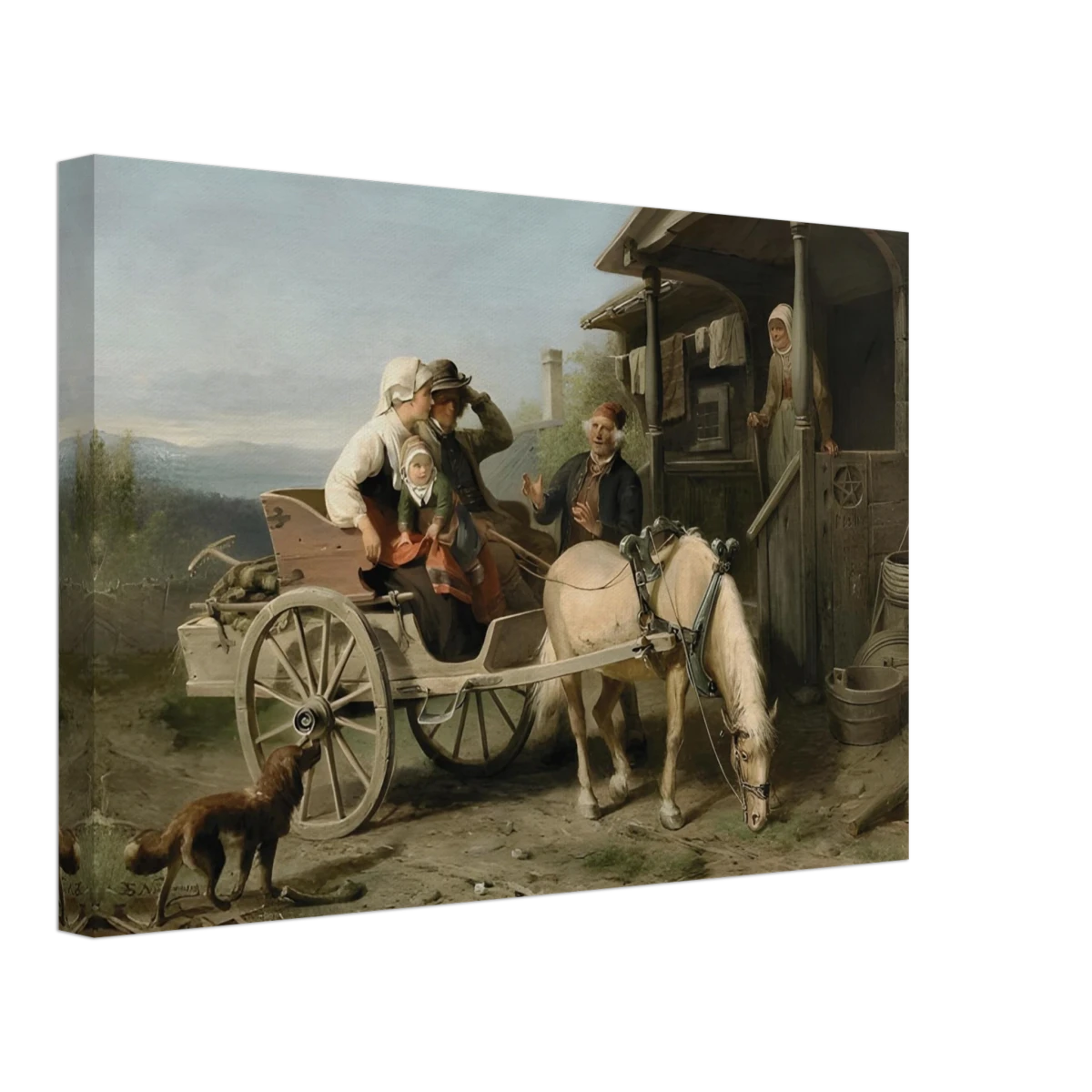 “Första besöket” – A Nordic Tale of Togetherness by Bengt Nordenberg | Wall art Print - Canvas - 30x45 cm / 12x18″ -