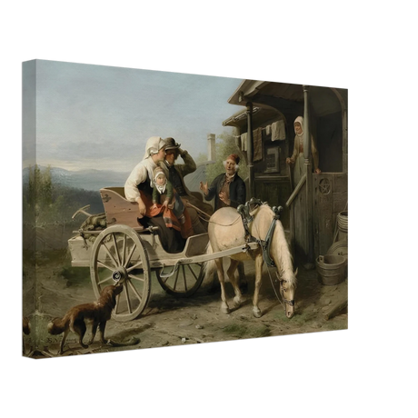 “Första besöket” – A Nordic Tale of Togetherness by Bengt Nordenberg | Wall art Print - Canvas - 30x45 cm / 12x18″ -