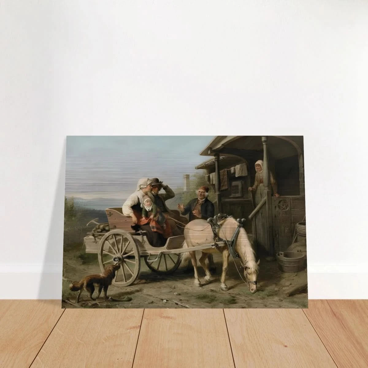 “Första besöket” – A Nordic Tale of Togetherness by Bengt Nordenberg | Wall art Print - Brushed Aluminum Print - 70x100 cm / 28x40″ -