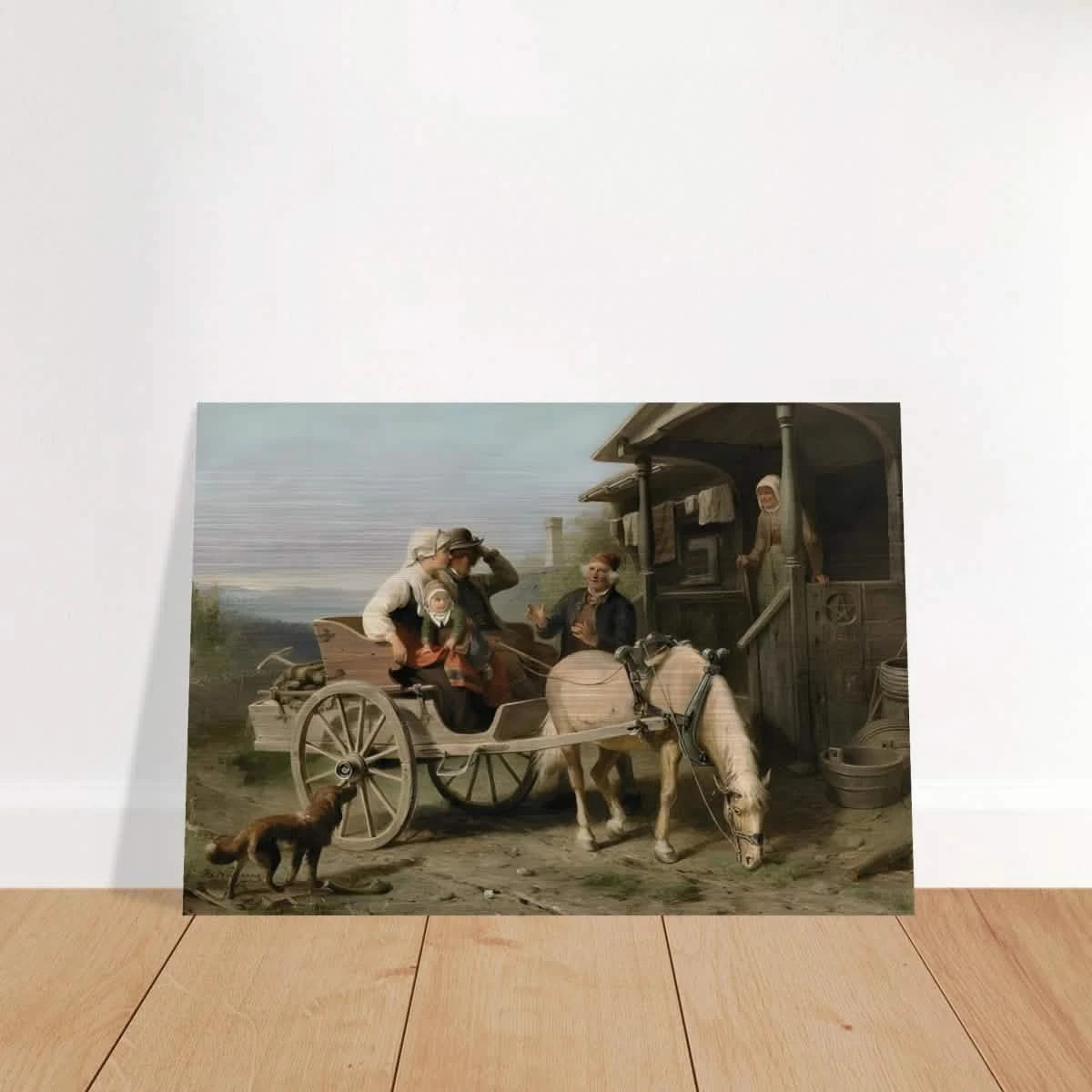 “Första besöket” – A Nordic Tale of Togetherness by Bengt Nordenberg | Wall art Print - Brushed Aluminum Print - 70x100 cm / 28x40″ -