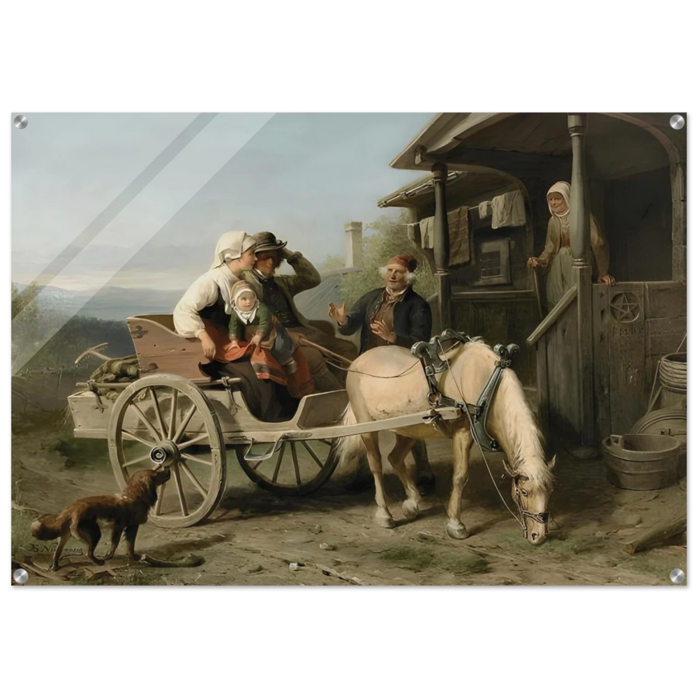 “Första besöket” – A Nordic Tale of Togetherness by Bengt Nordenberg | Wall art Print - Acrylic Print - 70x100 cm / 28x40″ -