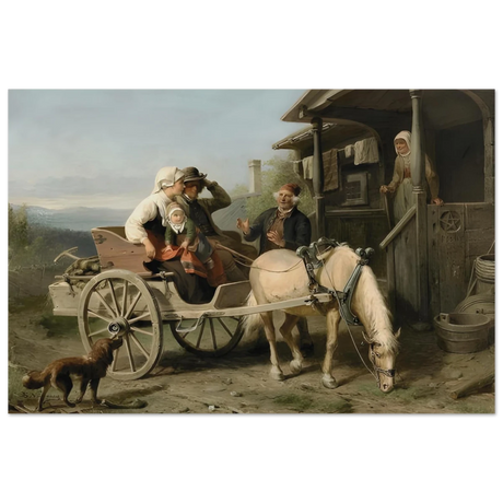 “Första besöket” – A Nordic Tale of Togetherness by Bengt Nordenberg | Wall art Print - Fine Art Poster - 60x90 cm / 24x36″ -