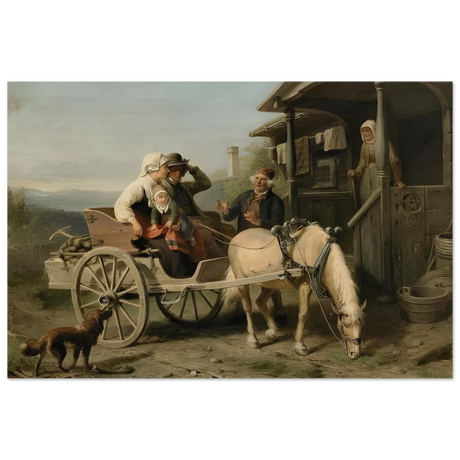 “Första besöket” – A Nordic Tale of Togetherness by Bengt Nordenberg | Wall art Print - Wood Prints - 20x30 cm / 8x12″ -