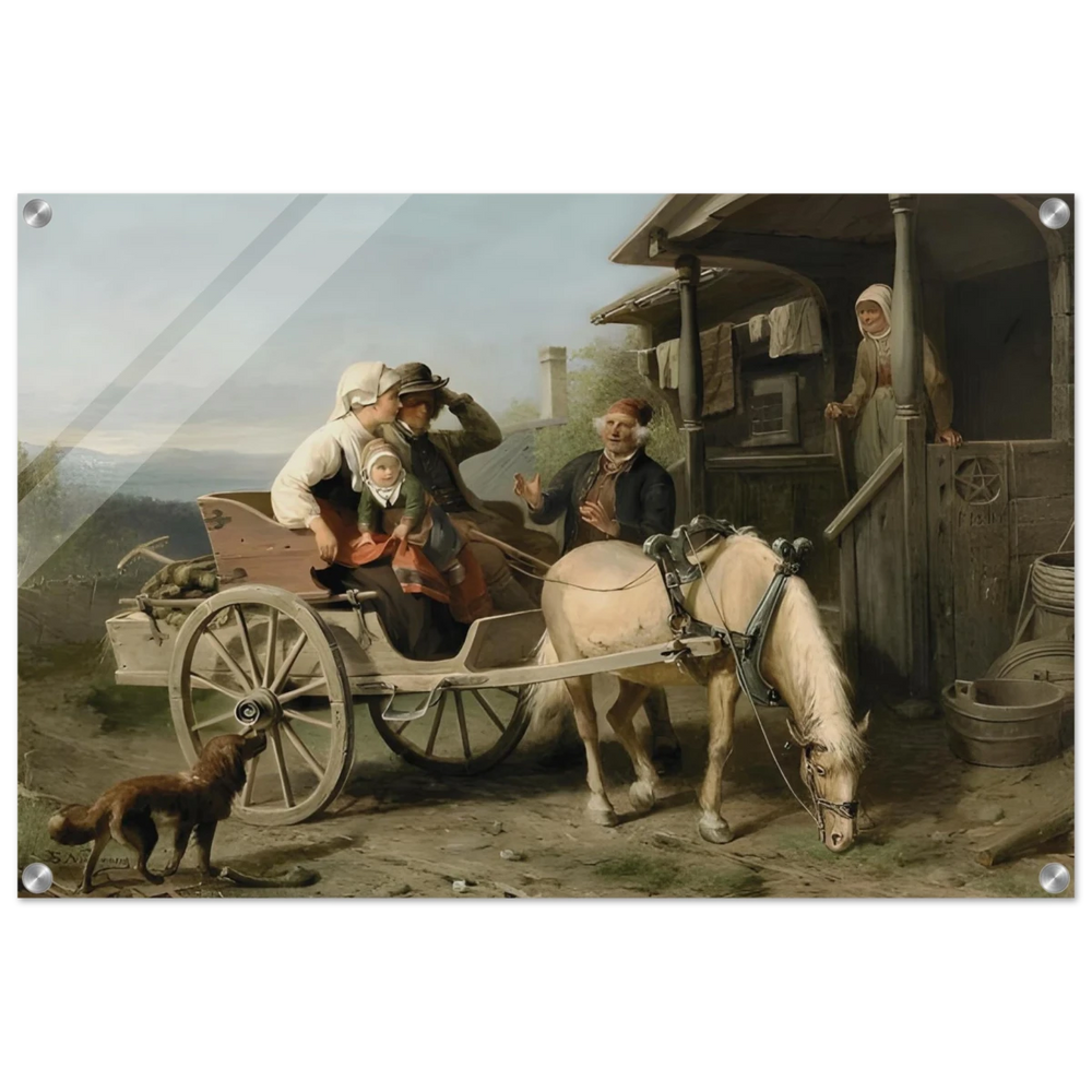 “Första besöket” – A Nordic Tale of Togetherness by Bengt Nordenberg | Wall art Print - Acrylic Print - 50x75 cm / 20x30″ -