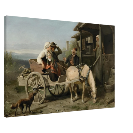 “Första besöket” – A Nordic Tale of Togetherness by Bengt Nordenberg | Wall art Print - Canvas - 60x90 cm / 24x36″ -