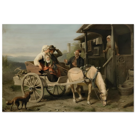 “Första besöket” – A Nordic Tale of Togetherness by Bengt Nordenberg | Wall art Print - Wood Prints - 40x60 cm / 16x24″ -