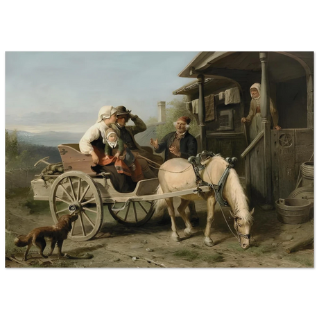 “Första besöket” – A Nordic Tale of Togetherness by Bengt Nordenberg | Wall art Print - Fine Art Poster - 70x100 cm / 28x40″ -