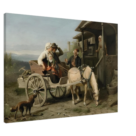 “Första besöket” – A Nordic Tale of Togetherness by Bengt Nordenberg | Wall art Print - Canvas - 70x100 cm / 28x40″ -