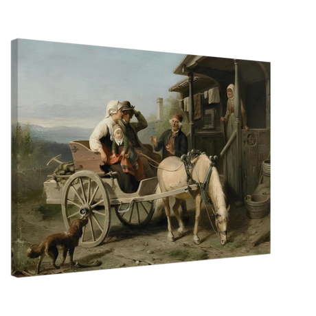 “Första besöket” – A Nordic Tale of Togetherness by Bengt Nordenberg | Wall art Print - Canvas - 50x75 cm / 20x30″ -