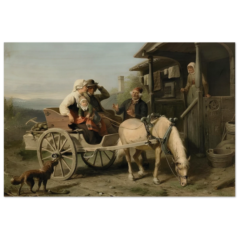 “Första besöket” – A Nordic Tale of Togetherness by Bengt Nordenberg | Wall art Print - Wood Prints - 60x90 cm / 24x36″ -