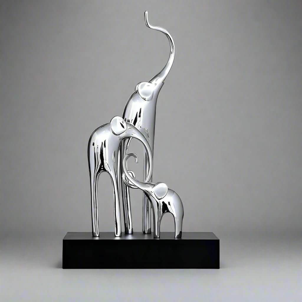 Fortune Bring Elephant Decorative Crafts - Elegant Silver -