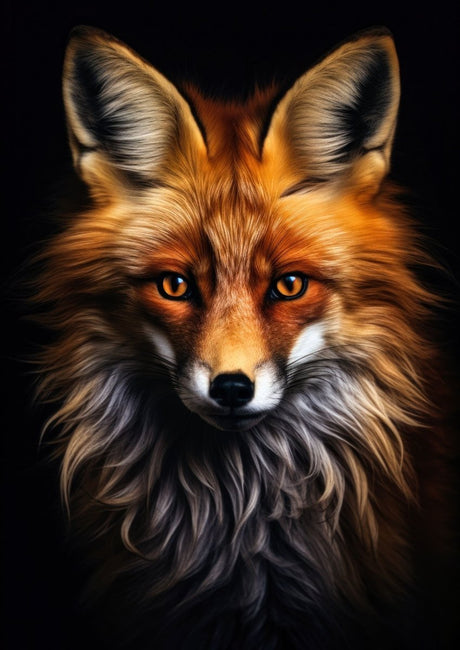 "Fox Gaze" – Choose Your Wildlife Portrait: Golden Light, Bold Stare, or Midnight Amber - 30x45 cm / 12x18″ - Design 2 - Acrylic Print