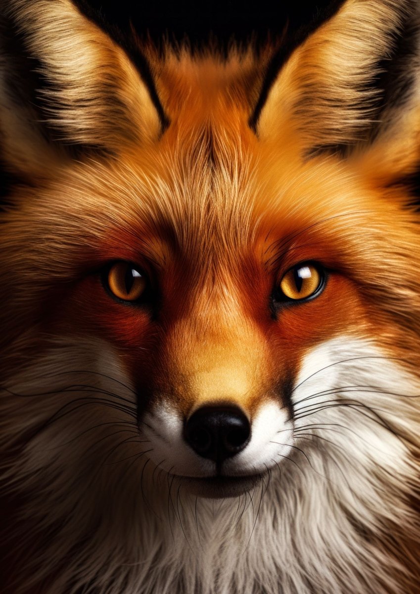 "Fox Gaze" – Choose Your Wildlife Portrait: Golden Light, Bold Stare, or Midnight Amber - 30x45 cm / 12x18″ - Design 1 - Acrylic Print