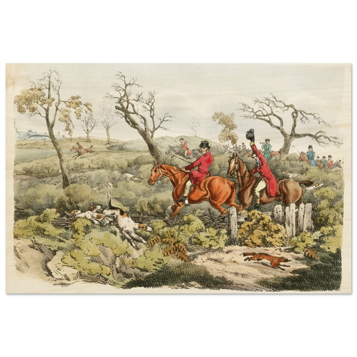 "Fox Hunt Legacy" – Vintage Equestrian Wall Art Print by Henry Alken - Wood Prints - 50x75 cm / 20x30″ -