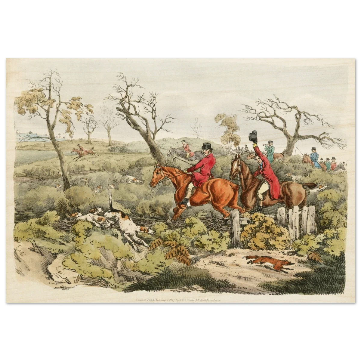 "Fox Hunt Legacy" – Vintage Equestrian Wall Art Print by Henry Alken - Wood Prints - 70x100 cm / 28x40″ -