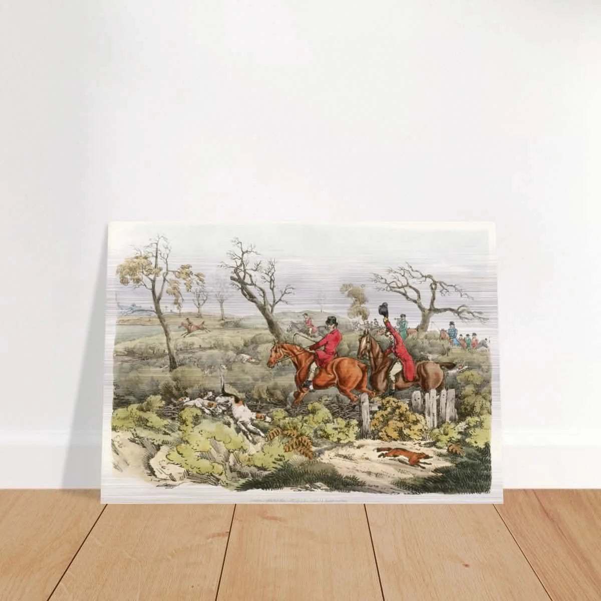 "Fox Hunt Legacy" – Vintage Equestrian Wall Art Print by Henry Alken - Brushed Aluminum Print - 70x100 cm / 28x40″ -