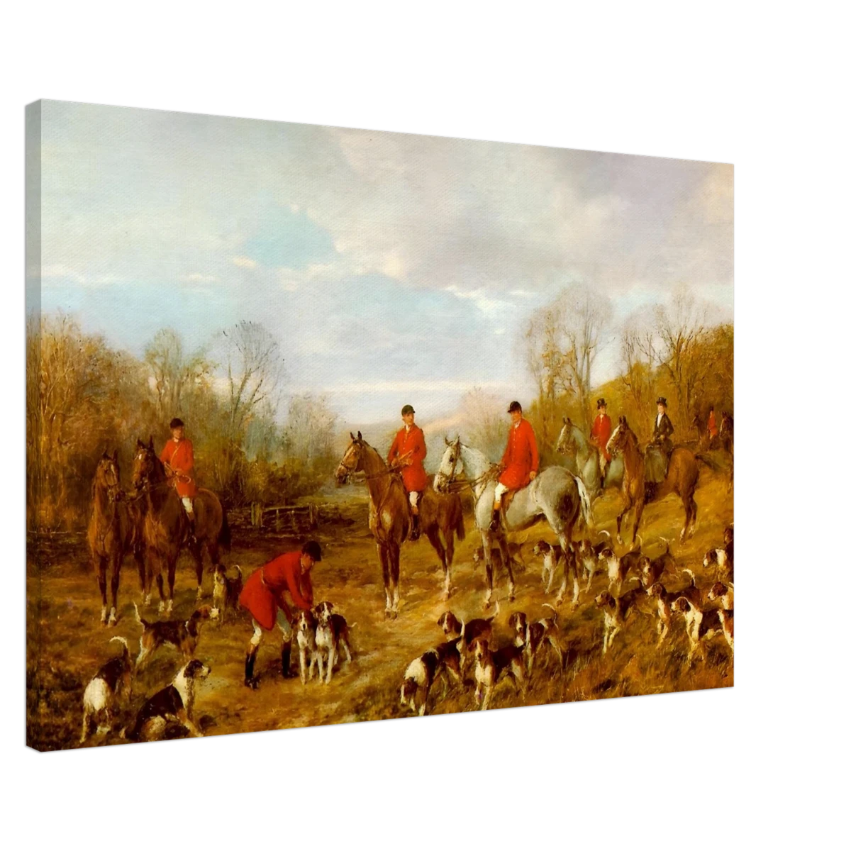 Fox Hunting Scene – Henry Alken Wall Art Print - Canvas - 60x90 cm / 24x36″ -