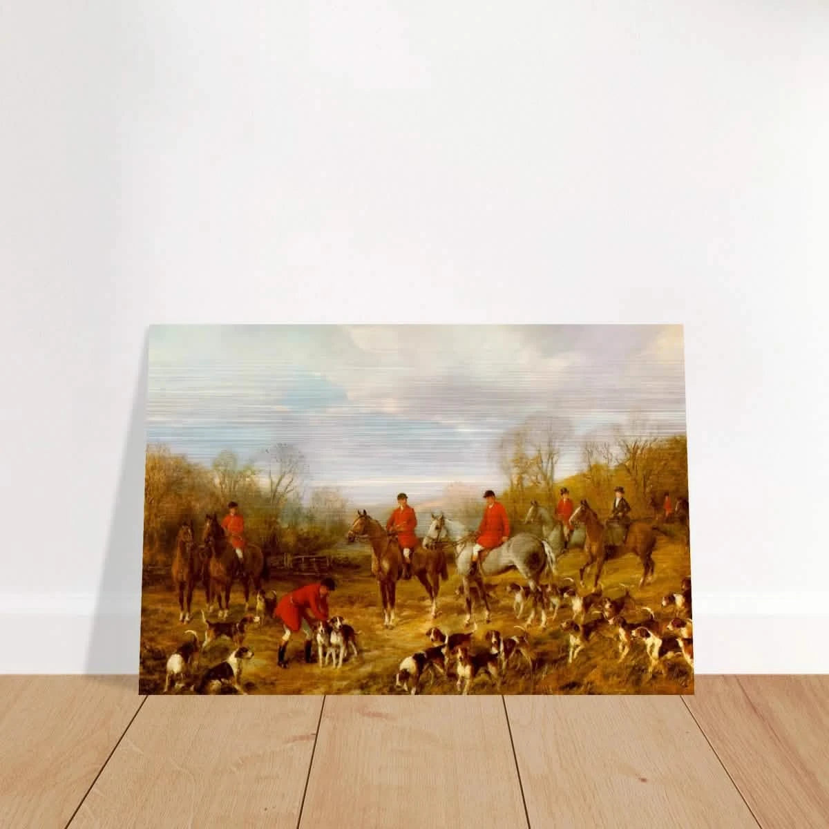 Fox Hunting Scene – Henry Alken Wall Art Print - Brushed Aluminum Print - 30x45 cm / 12x18″ -